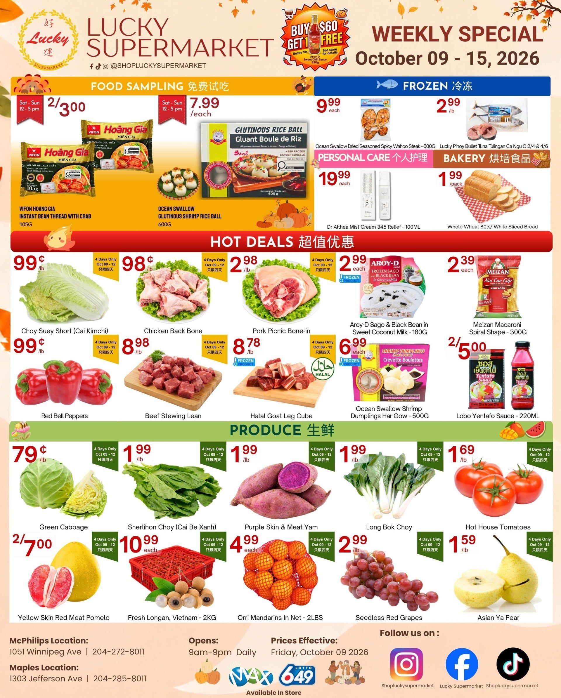 Lucky Supermarket - Winnipeg - Weekly Flyer Specials - Valid from October 9 to 15, 2026 - Page 1