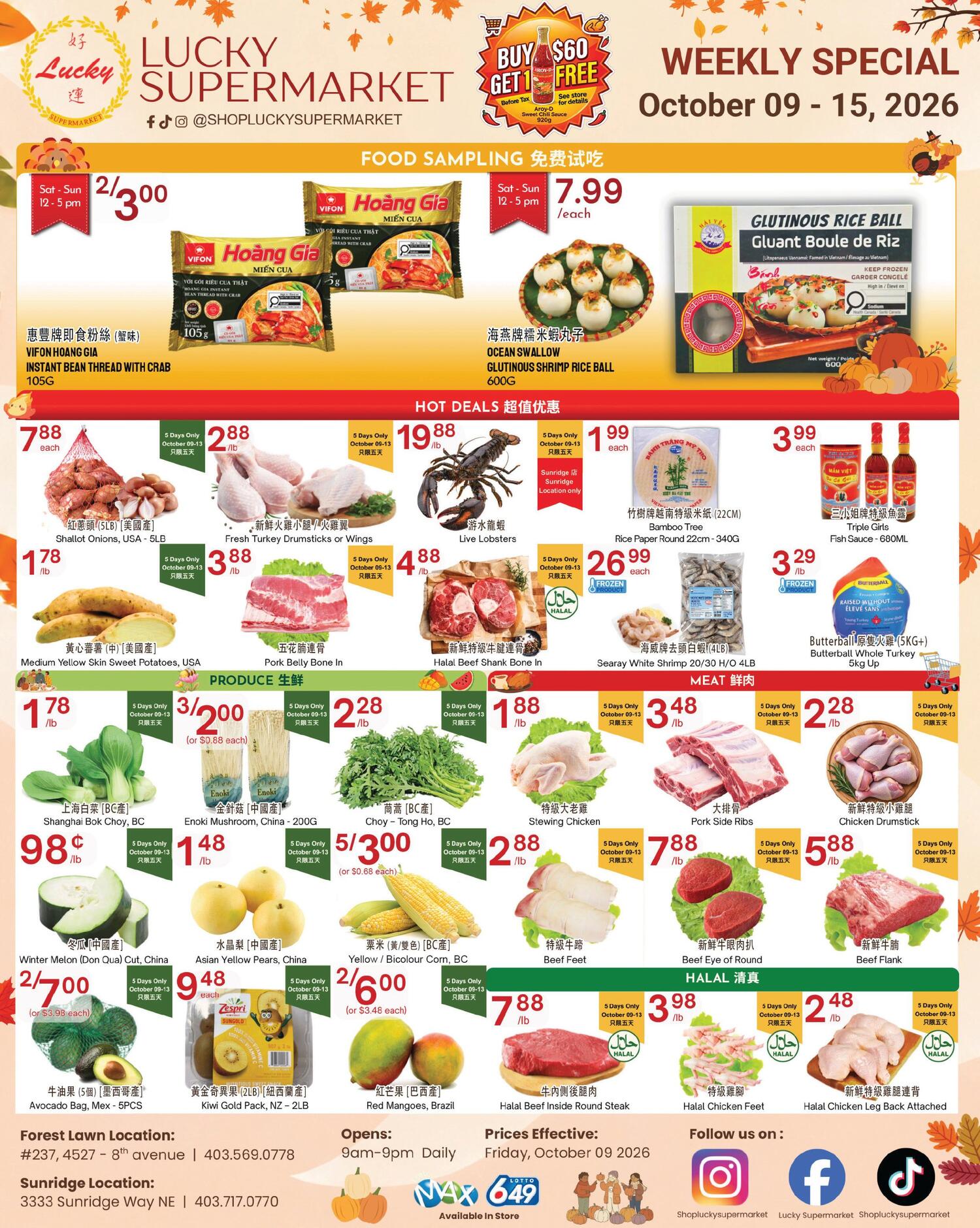 Lucky Supermarket - Calgary - Weekly Flyer Specials - Valid from October 9 to 15, 2026 - Page 1