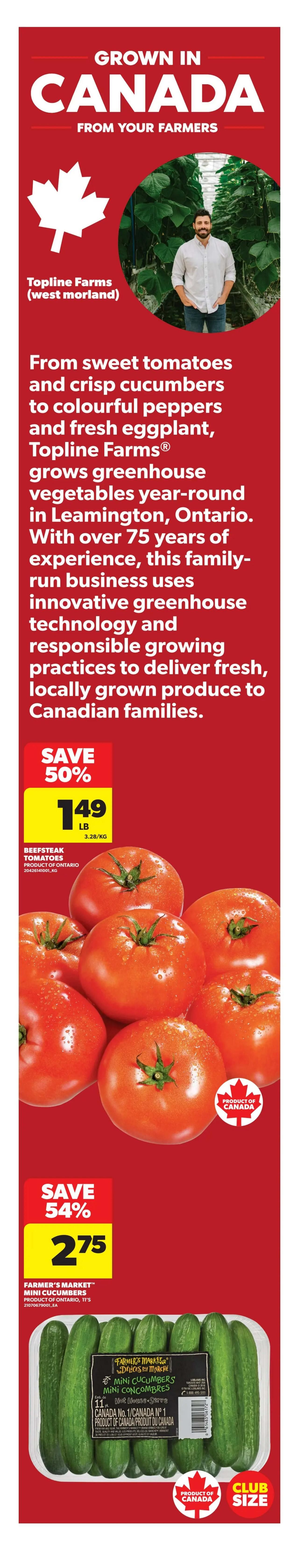 Real Canadian Superstore Ontario flyer page 3 features savings on various groceries. Save 39% on Grass Fed Lean Ground Beef, 450g for $5.44. Hot Deal on Blueberries, 340g for $2. Save up to 50% on Pork Tenderloin, $3.49/lb. Save 44% on Lamb Shoulder Chops, $5.99/lb. Jasmine Gold Thai Jasmine Rice, 8kg for $12.99. Gallo Olive Oil selected varieties, 1L, Members pay $7.98, non-members $12.98, save $5. Deal Drop: Limit 4, PC Stainless Steel Colanders 2-piece set for $15 when you spend $30 or more. FREE when you spend $300 or more in a single transaction, get up to $25 value, includes Heinz Mixed Condiments five pack. Save 37% on Fresh Atlantic Salmon Fillets, family size for $10/lb. Multi-save on PC Multi-grain Bread or Atlantic Salmon Burgers 10/ $10. Shrimp Skewers, plain raw or cooked, $3. D'Italiano Breads, selected varieties, 2 for $5. General Mills Cereal, selected varieties, 3 for $9.99, get $1 back in pts. Save up to 29% on Christie Crackers and Wheat Thins, selected varieties, $1.98. PC Orange Juice, selected varieties, refrigerated, 2.5L for $6.50. Liberté Greek or Mediterranean Yogurt, 900g for $6.97. High Liner Pan-Sear Select Cuts, frozen, $8.99. Save 50% on Royale Bathroom Tissue, 15-30 rolls for $7. Tide Liquid Laundry Detergent, Gain or Downy Beads, $19.99. Pure Protein or Ensure, $11. Huggies Diapers, $35. Flyer prices effective July 16th to July 22nd, 2026.